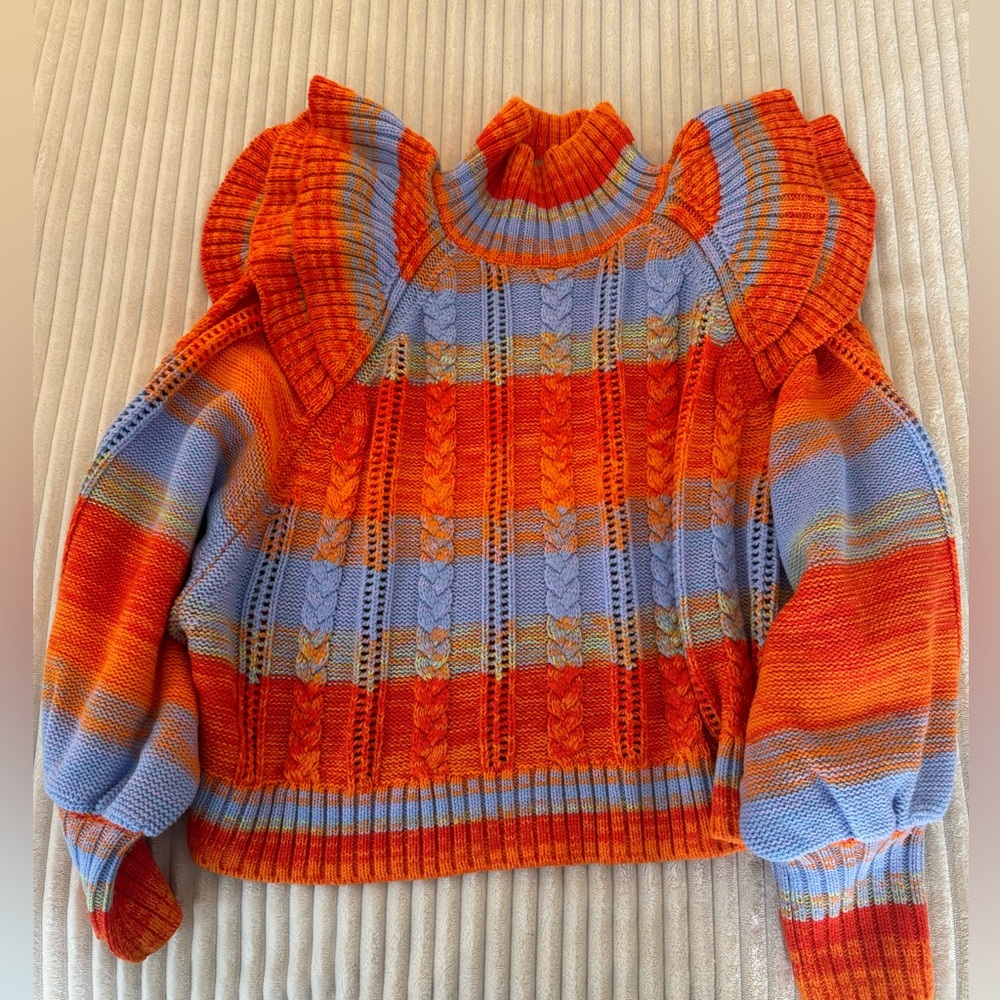 Something Navy~Ruffle Knit Sweater